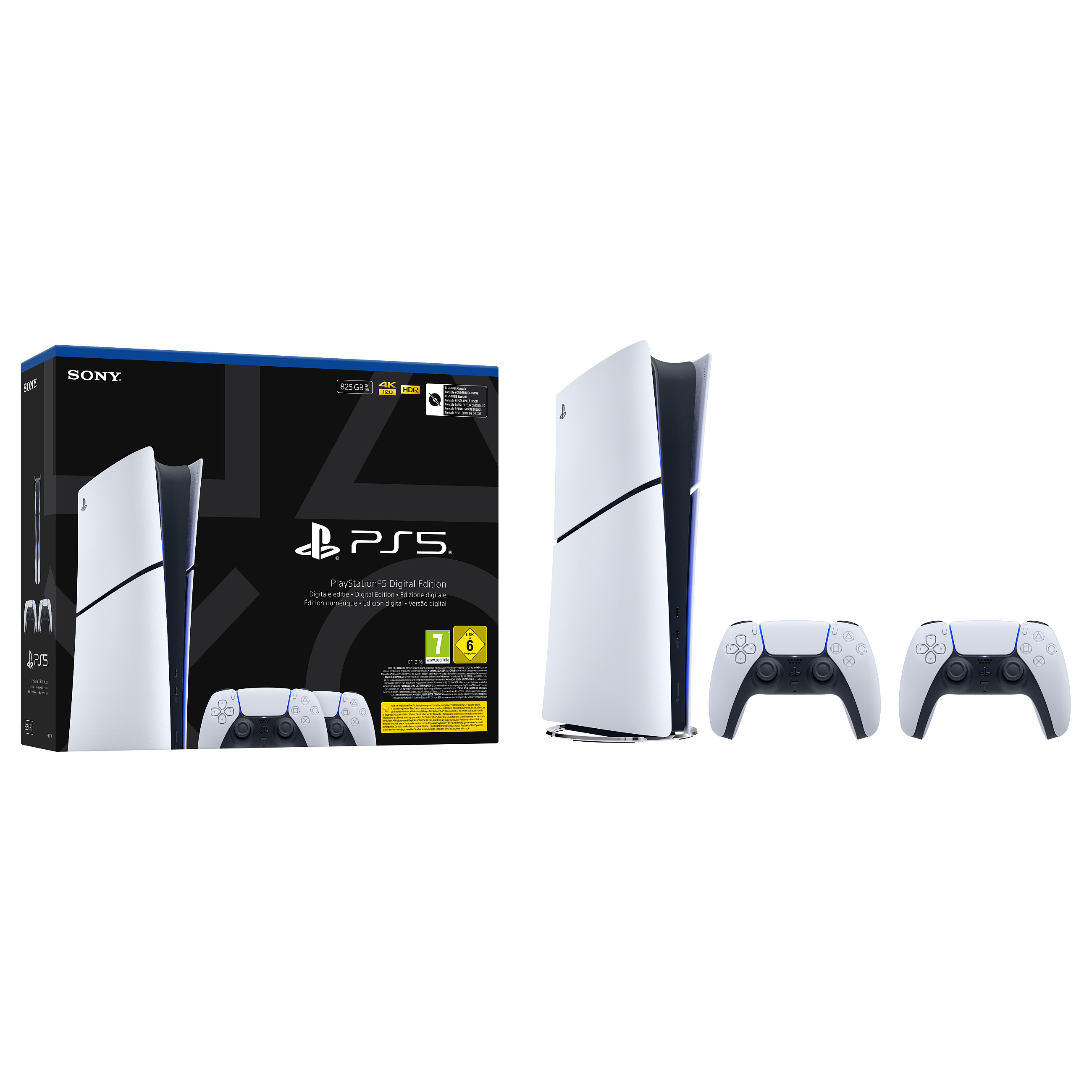 PS5 SONY Playstation 5 Slim Digital 825GB + 2 Controller / 825GB – Zezë/Bardhë