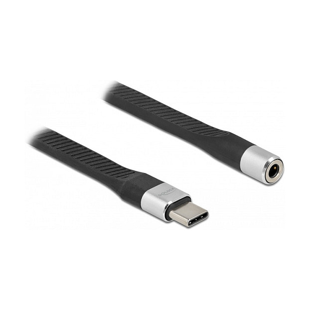 Adapter Audio DeLOCK 86942, USB-C mashkull në Jack Stereo 3.5 mm femër, 24-bit/96 kHz, 10 cm - Argjend/Zezë 2