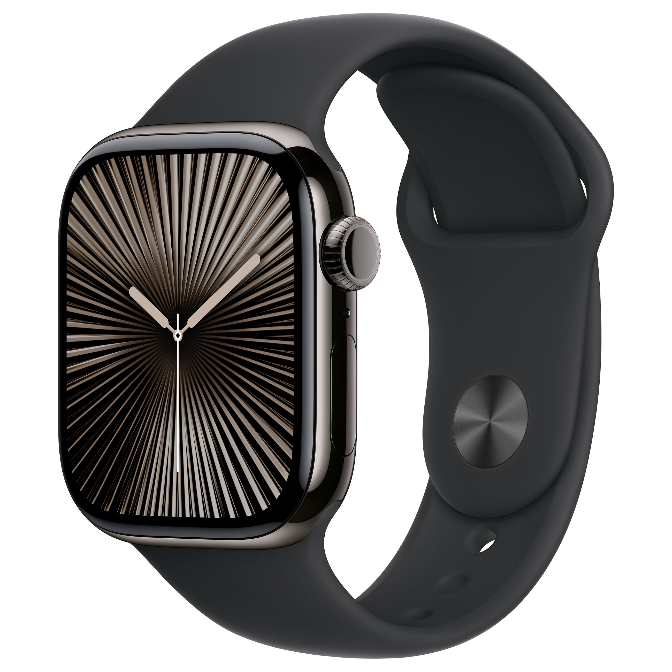 Apple Watch Series 10, 42mm, GPS + Cellular, Slate Titanium, Black Sport Band - S/M