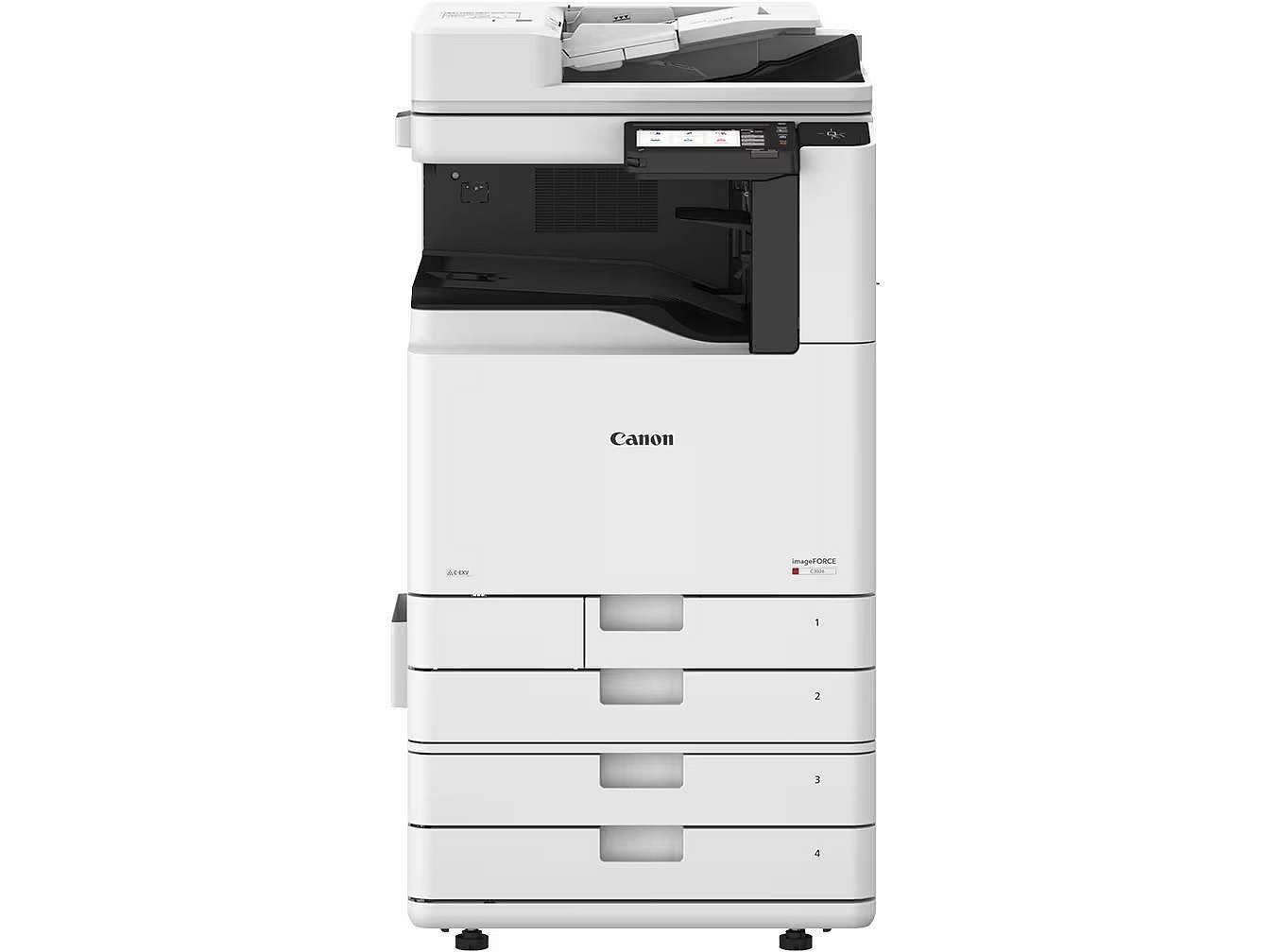 Printer Multifunksional Canon imageFORCE C3026, Laser me Ngjyra, A3, 26 ppm, 4800 × 2400 dpi, 3 në 1, 1200 Fletë, Ekran me Prekje 7" - Bardhë