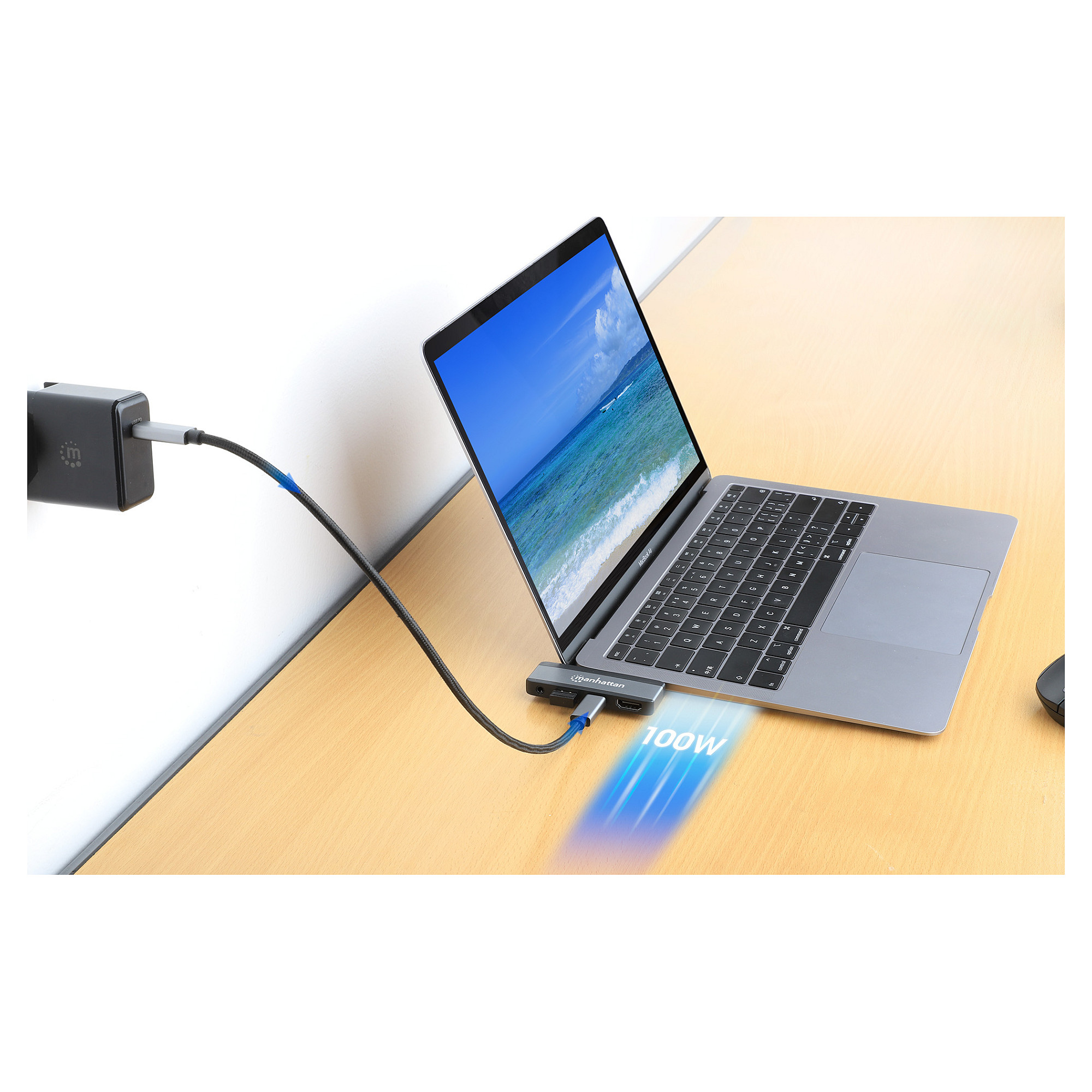 Docking Station Manhattan 190404 / 1x USB-A / 1x USB-C / HDMI / 3.5mm Audio / 100W PD – Hiri 9