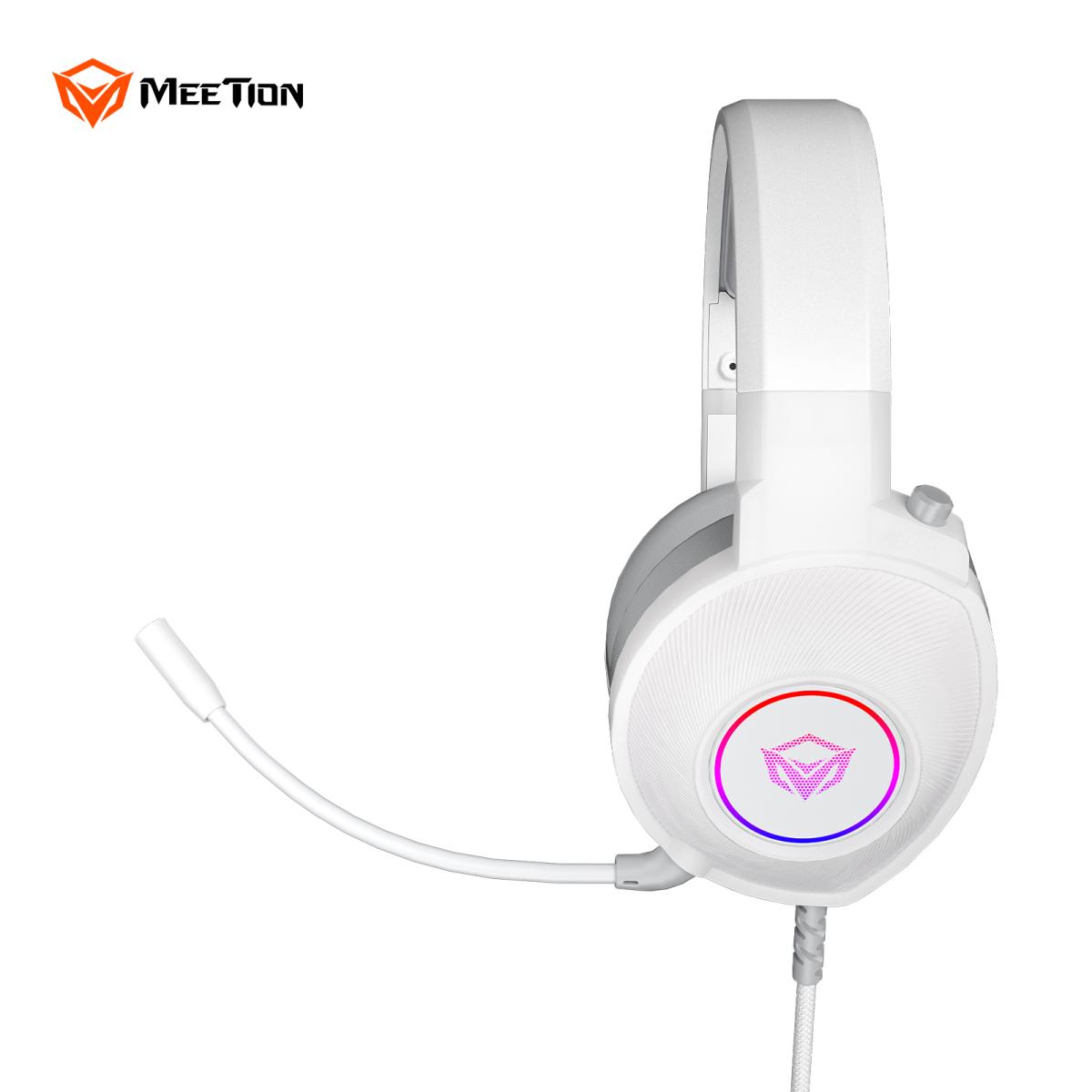 Kufje Gaming Meetion HP012 Virtual 7.1 Surround / RGB / USB / e bardhë 4