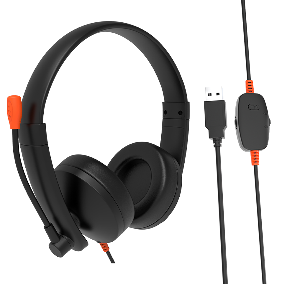 Kufje me kabllo Meetion HP003U Telephone / USB 1.8 m / Rrotullues 180° - Zezë