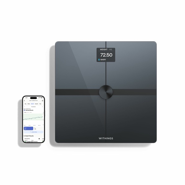 Peshore Withings Body Smart , 200kg , 50g , Bluetooth , Wi-Fi , Analizë e përbërjes trupore , Ekran LCD 2.8" - Gri 2
