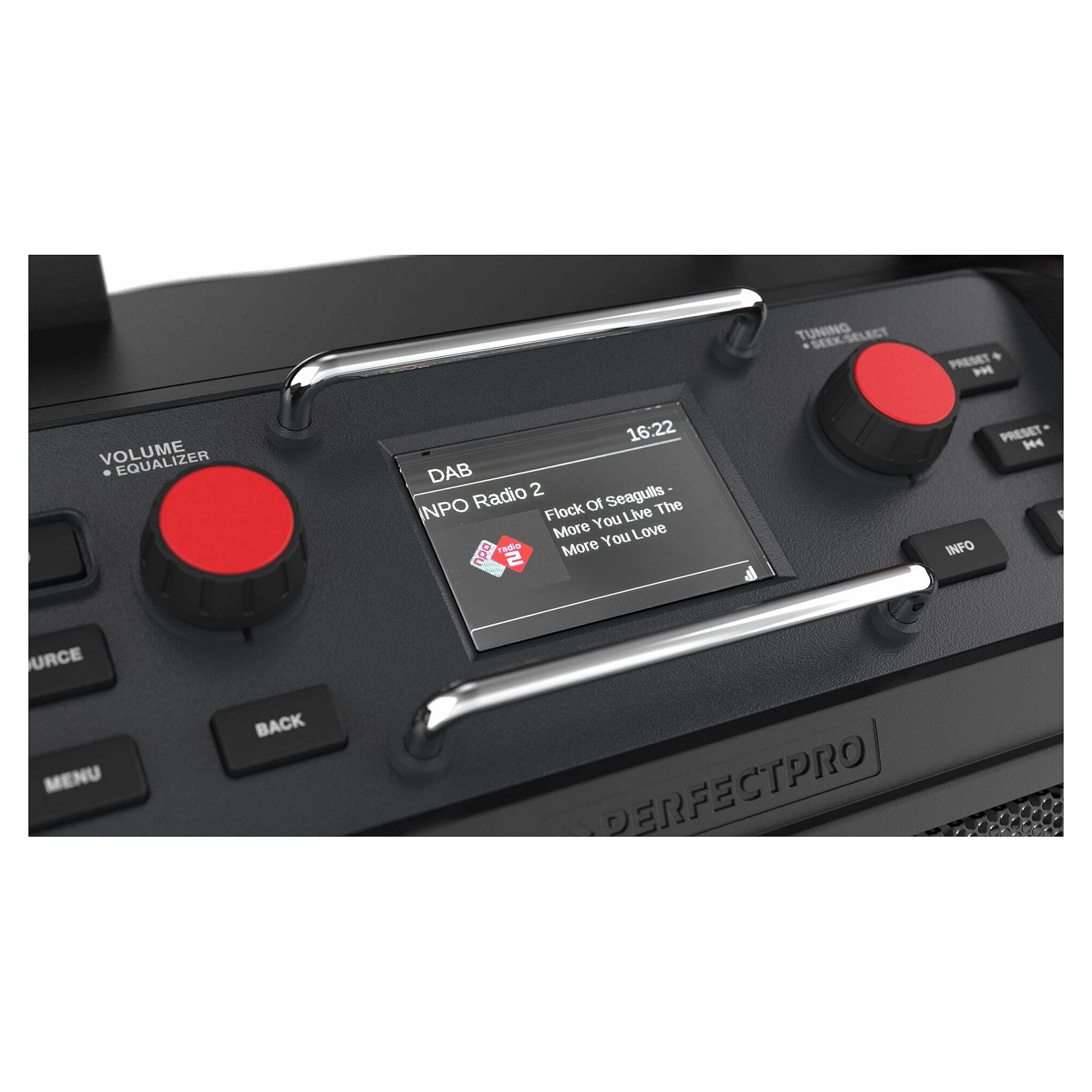 Radio për Punë Perfectpro Rockpro, DAB+, FM, 30 W, Bateri 4000 mAh, Autonomi deri në 12 orë - Zezë, Kuqe 5