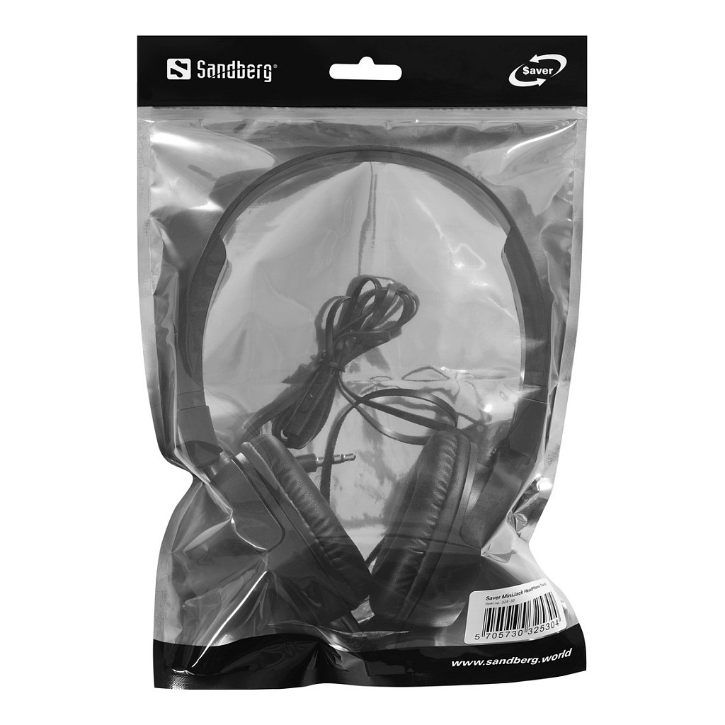 Kufje me Kabllo Sandberg Saver MiniJack HeadPhoneTravel, 3.5mm MiniJack, 40mm - Zezë 5
