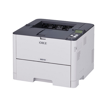 Printer LED OKI B513dn, Monokrom, A4, 45 ppm, 1200 × 1200 dpi, USB, Ethernet- Gri/Bardhë