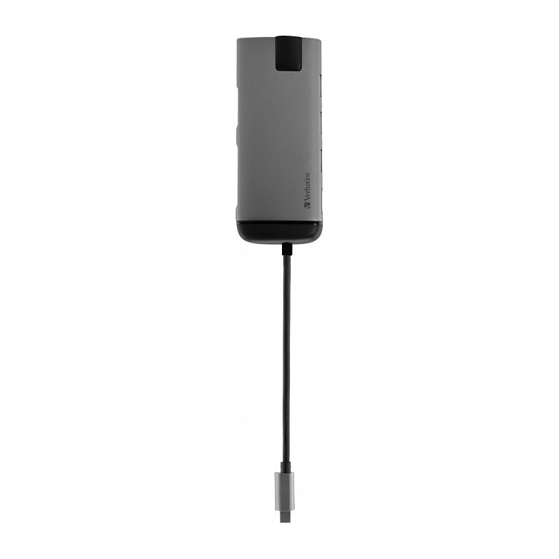Hub USB Verbatim 49142 / USB-C / 3x USB-A / HDMI 4K / RJ45 Gigabit / SD + MicroSD / USB-C PD / 0.15 m - Zezë/Argjend 5