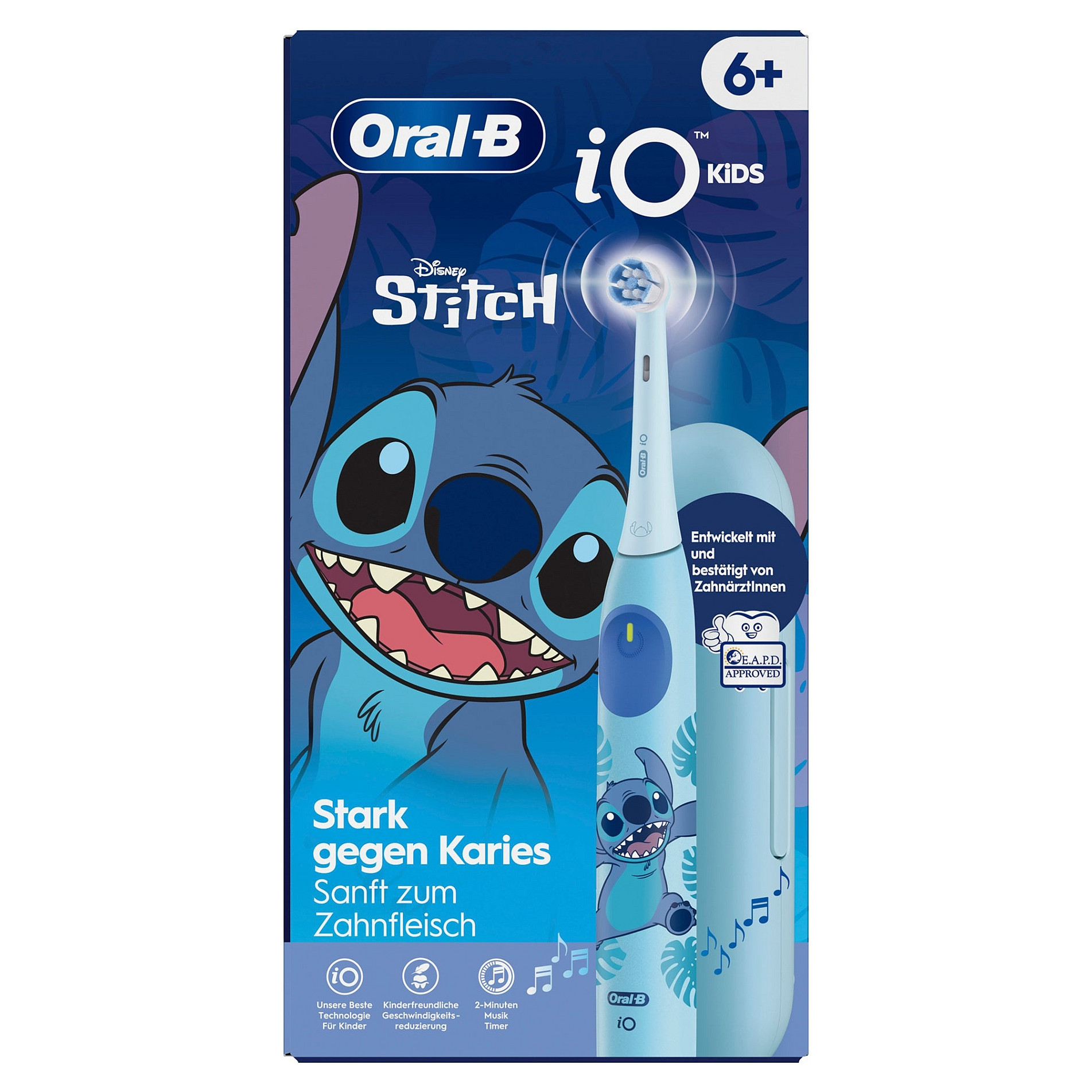 Furçë dhëmbësh elektrike për fëmijë Oral-B iO Kids 6+ / Stitch / 3 Modalitete / Kohëmatës 2 Minuta / Kuti Udhëtimi – Blu/Bardhë 2