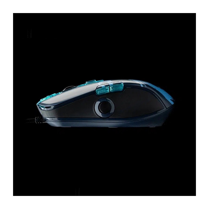 Maus Gaming Lexip Kakashi Kamui, Optik, 12000 DPI, 12 Butona të Programueshëm, Joystick për Gishtin e Madh, RGB LED, USB-A me Kabllo – Blu e Errët, Zezë 3
