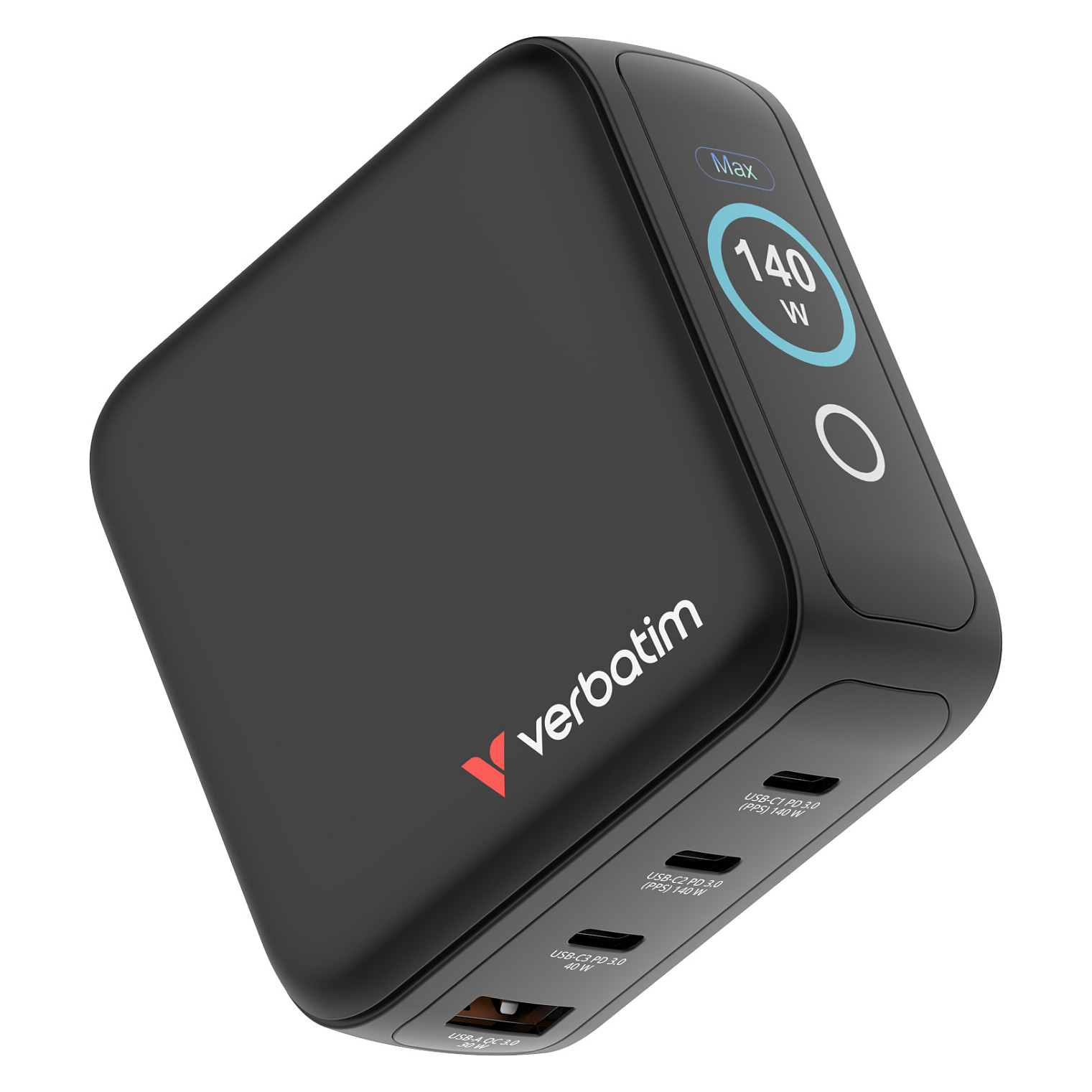Adapter Verbatim Mini GaN 140W me Ekran - Zezë thumbnail 2