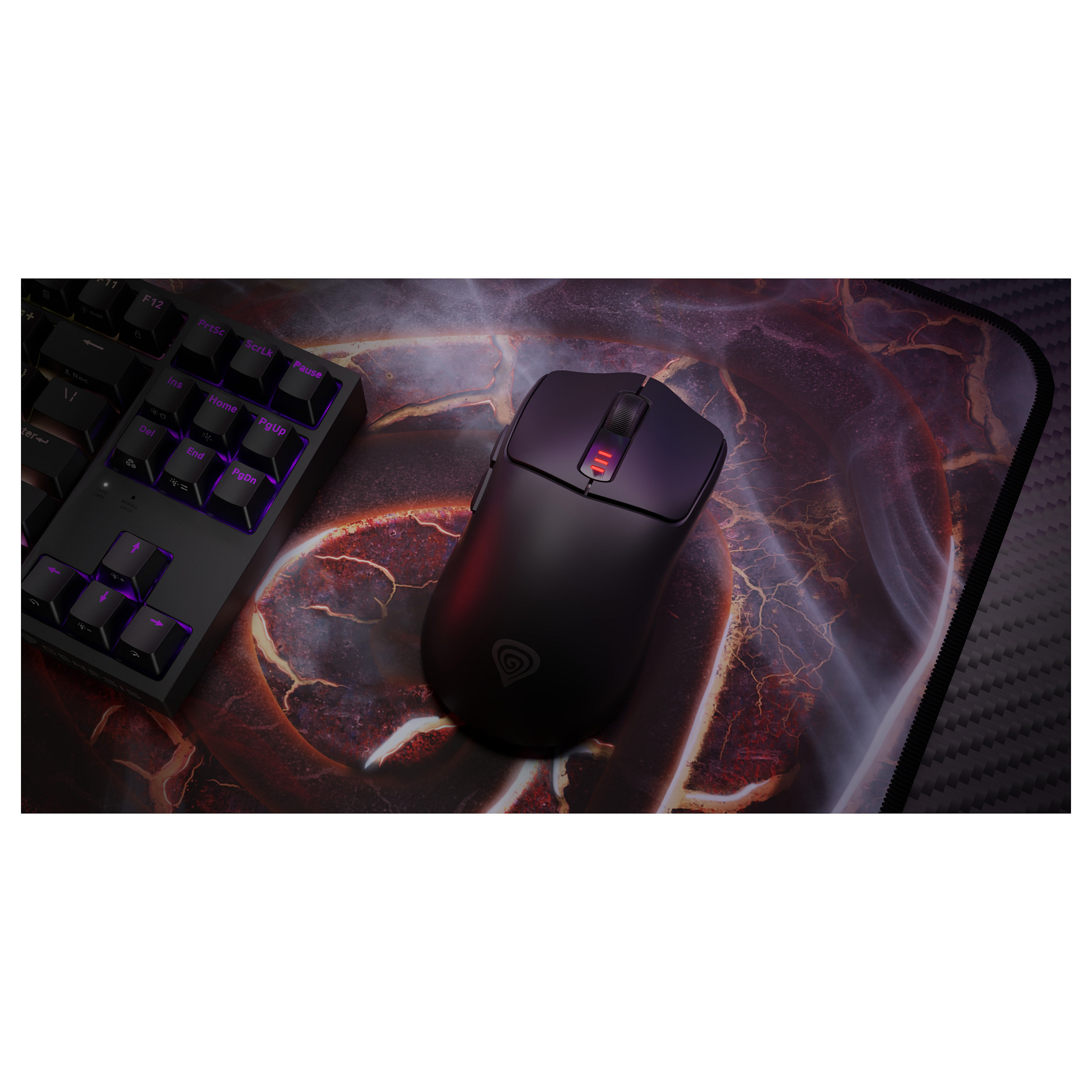 Maus Gaming Genesis Zircon 500 / Wireless / PixArt PMW3325 / 10.000 DPI / 6 Butona / 2.4 GHz / Bluetooth 5.0 / USB-C - Zezë 3