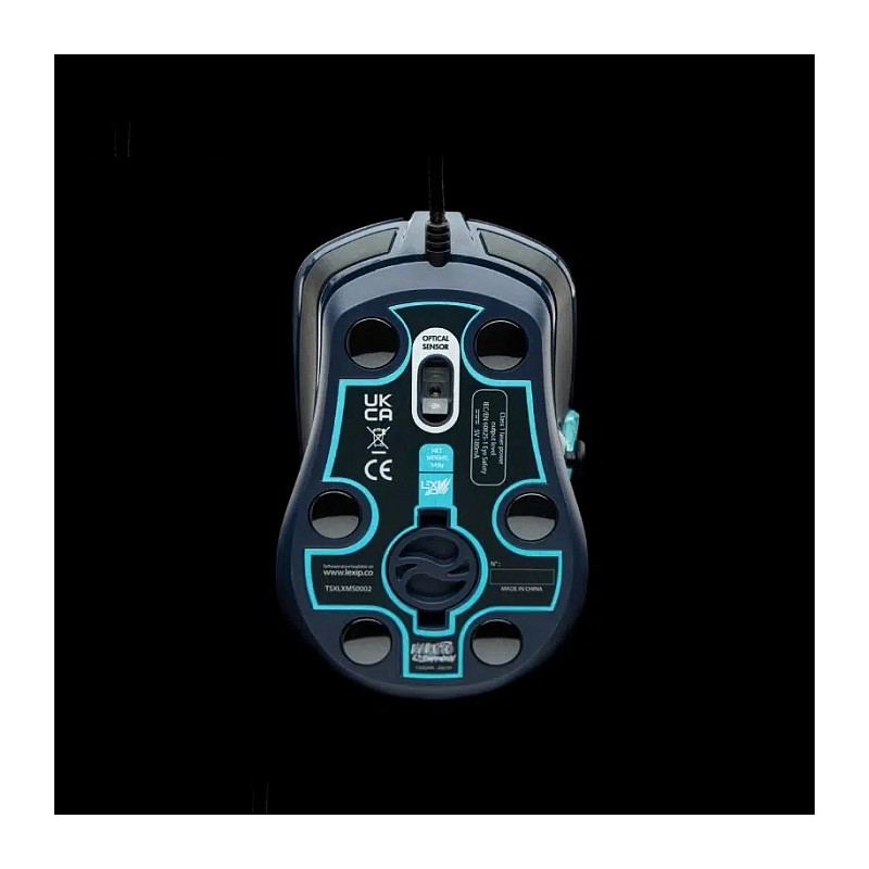 Maus Gaming Lexip Kakashi Kamui, Optik, 12000 DPI, 12 Butona të Programueshëm, Joystick për Gishtin e Madh, RGB LED, USB-A me Kabllo – Blu e Errët, Zezë 4
