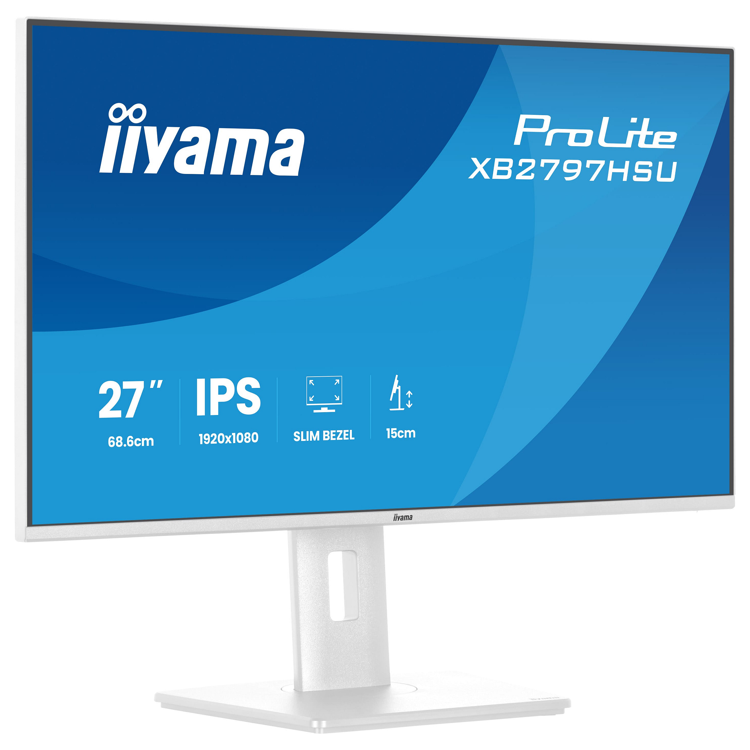 Monitor IIYAMA XB2797HSU-W1 / 27"/ Full HD IPS / LED / 120Hz / 1ms / HDMI+USB+DP - Bardhë thumbnail 5