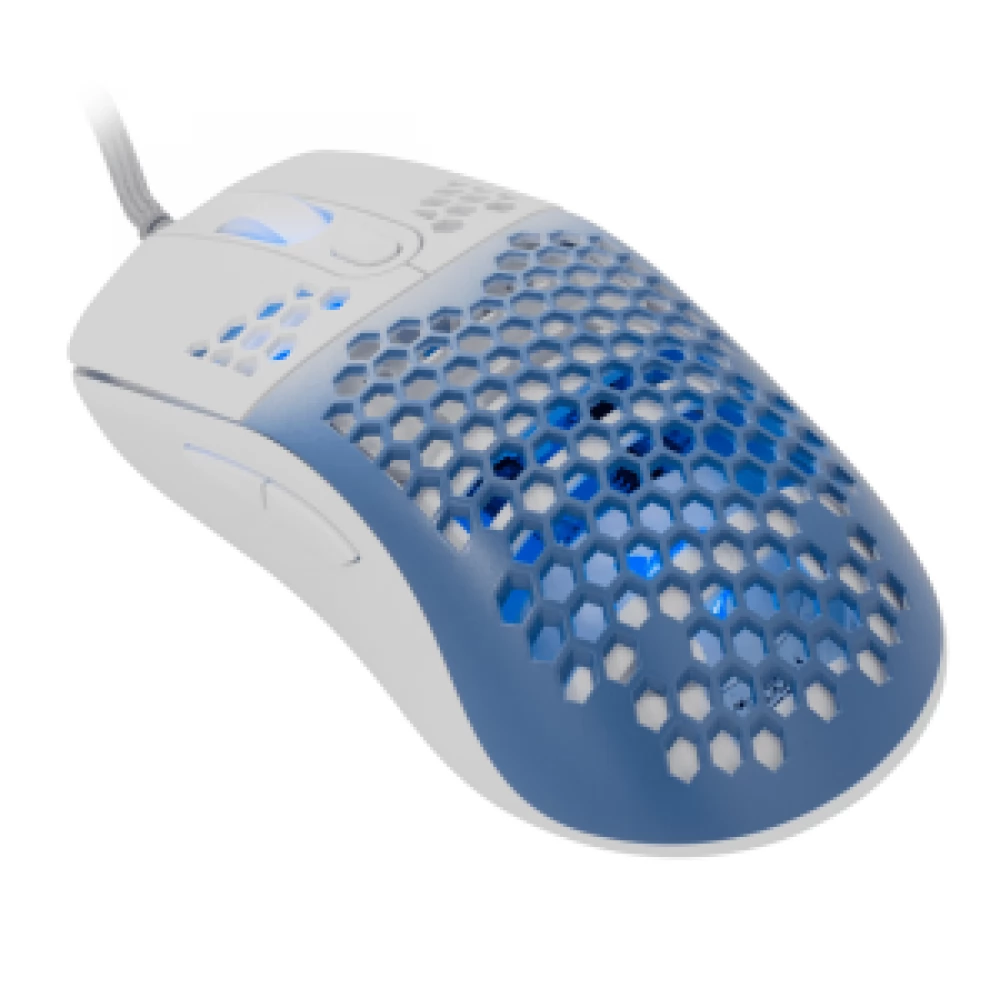 Maus Gaming White Shark Megalodon / Optik / 6D / RGB / 7200 DPI / USB 2.0 / I bardhë dhe I kaltër + Mauspad / 305x250x2mm / I bardhë dhe I kaltër 3