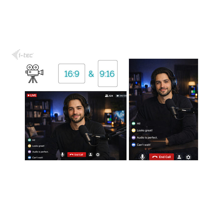 Webcam I‑TEC SOLOMON 700 STREAM / 4K / Ring Light - Zezë 6