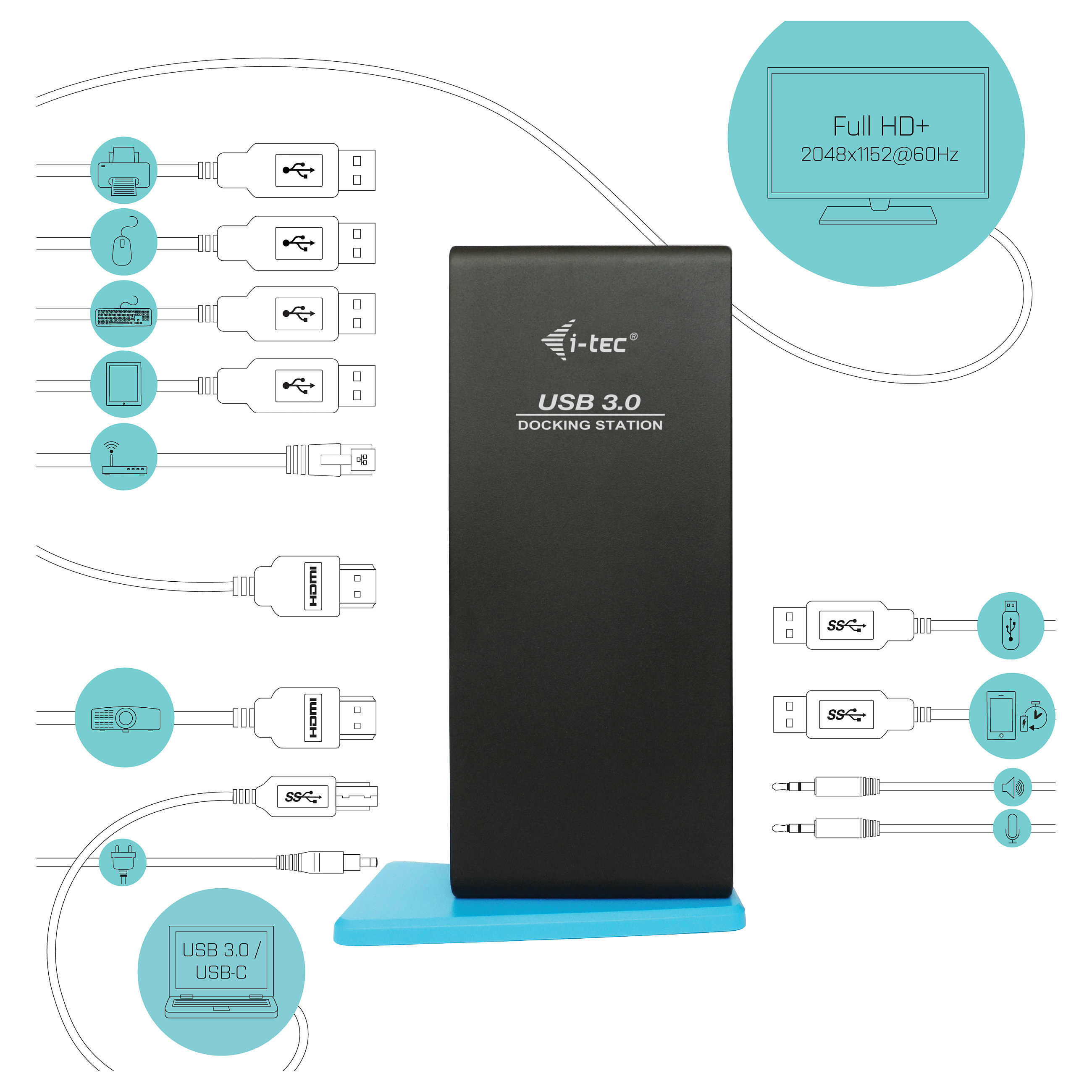 Docking Station i-tec USB 3.0 Dual HDMI - Zezë thumbnail 3