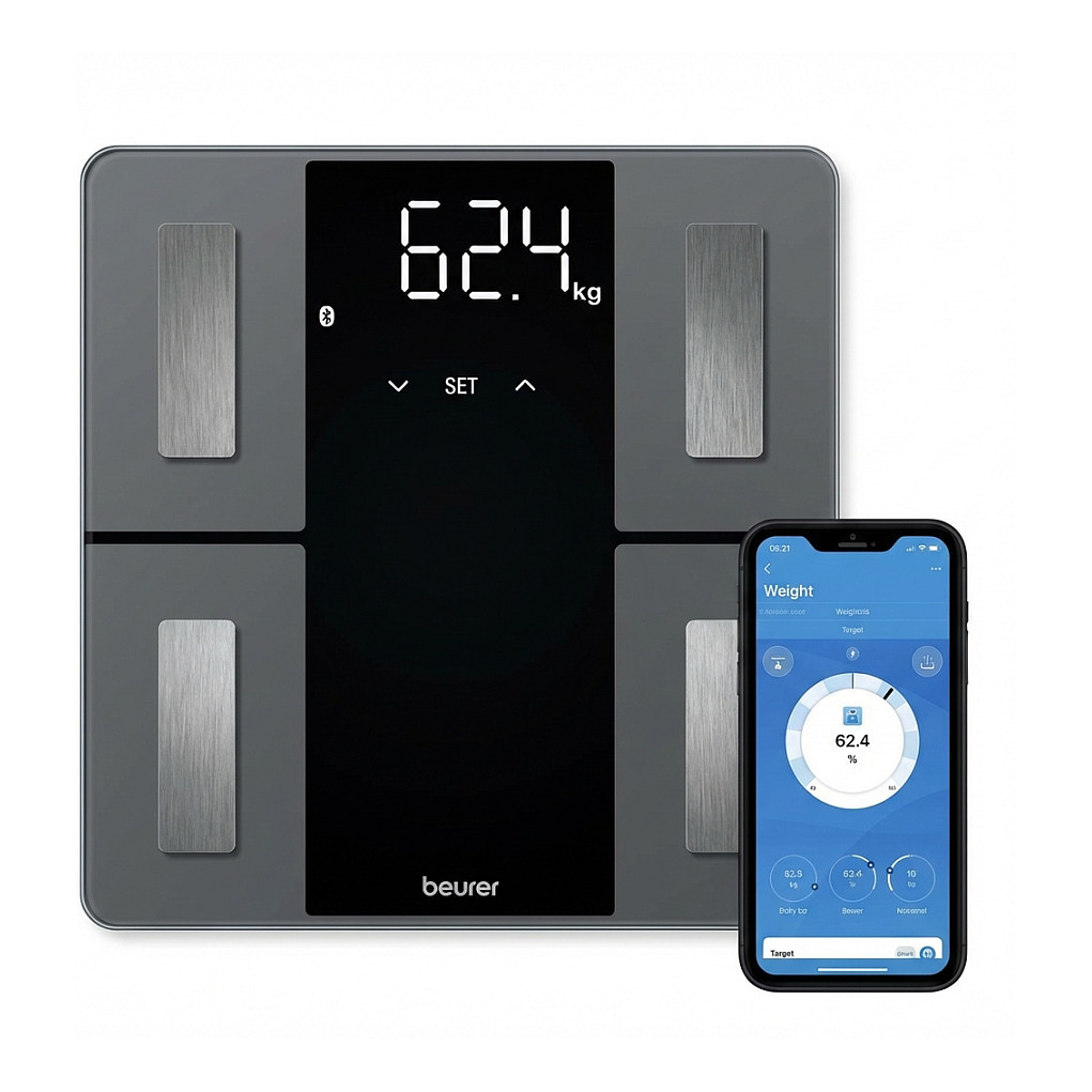 Peshore Diagnostikuese Eufy Smart Scale C1, Bluetooth, Analizë e Përbërjes Trupore, Kapacitet deri në 180 kg - Blu , Zezë 4