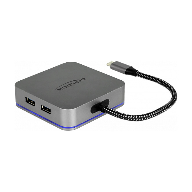 Docking Station DeLOCK for Mobile devices / 4K / 1xHDMI / 3xUSB-A / 1xUSB-C / LAN / SD - Gri thumbnail 2