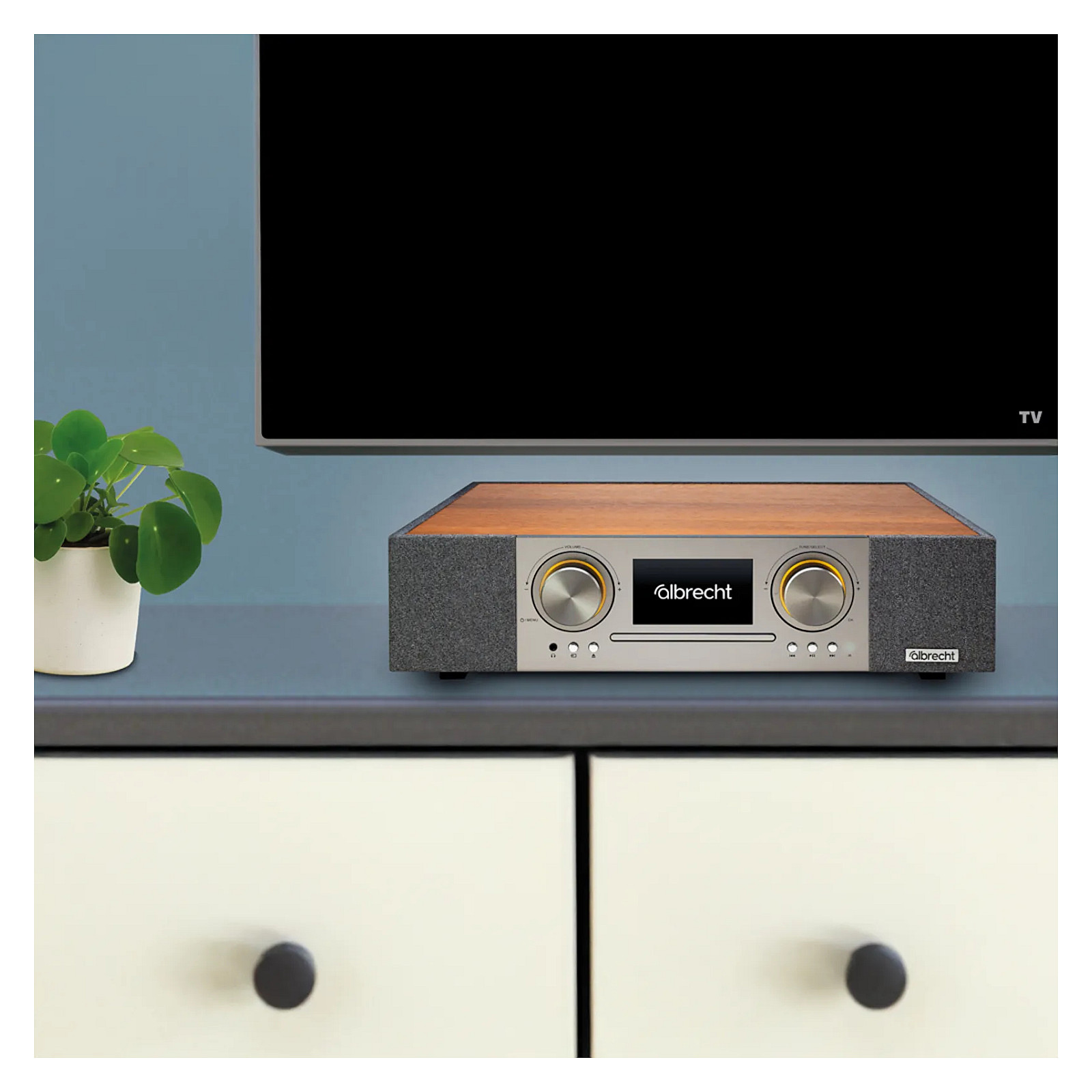 Radio Interneti Albrecht DR 1000, CD, DAB+, FM, Wi-Fi, Bluetooth, 30 W, Ekran LCD 4.3" – Kafe 7