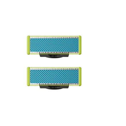 Teh zëvendësues për makinë rroje Philips OneBlade QP225/50 / Anti-Friction / Dual Protection / Contour-Following / 2 Copë - Gjelbër/Blu