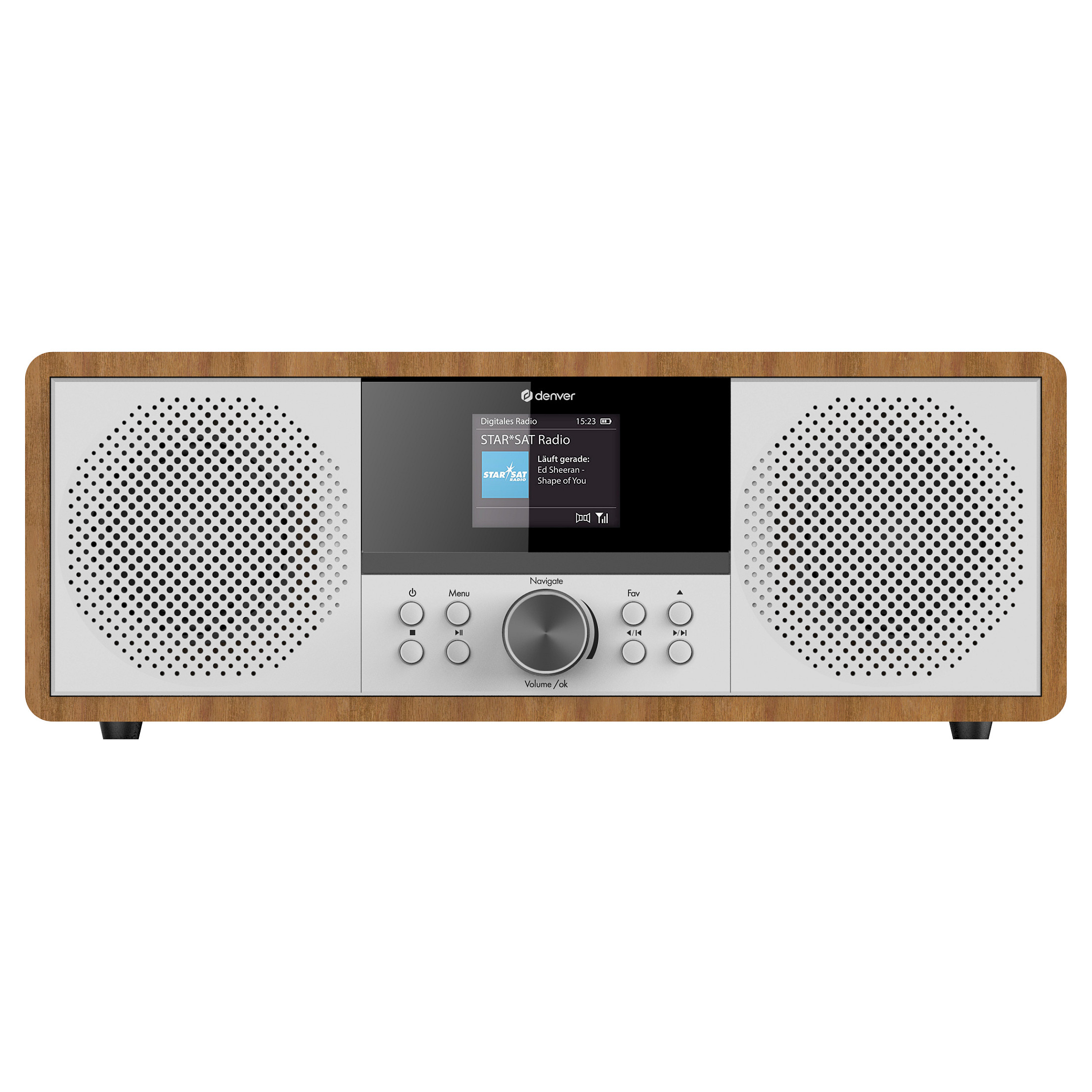 Sistem muzikor Denver MIR-270DW, radio interneti, DAB+, FM, CD, Bluetooth, ekran me ngjyra 2.4", 2 × 10 W RMS, USB, AUX - Dru i errët 2