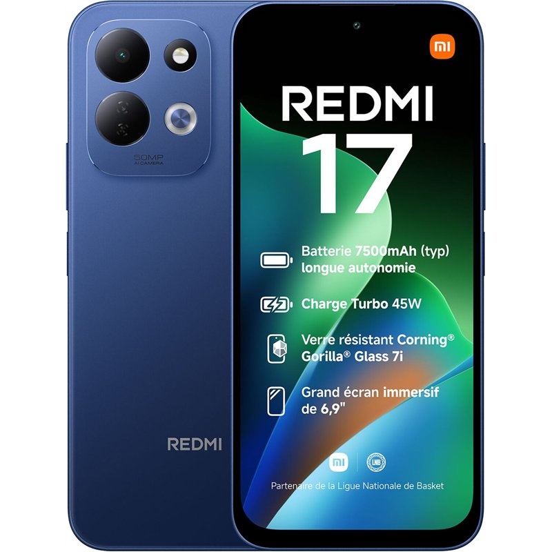Telefon Android Xiaomi Redmi 17 5G / 6.9" HD+ IPS LCD 120Hz / 4GB / 128GB / 5G – Blu