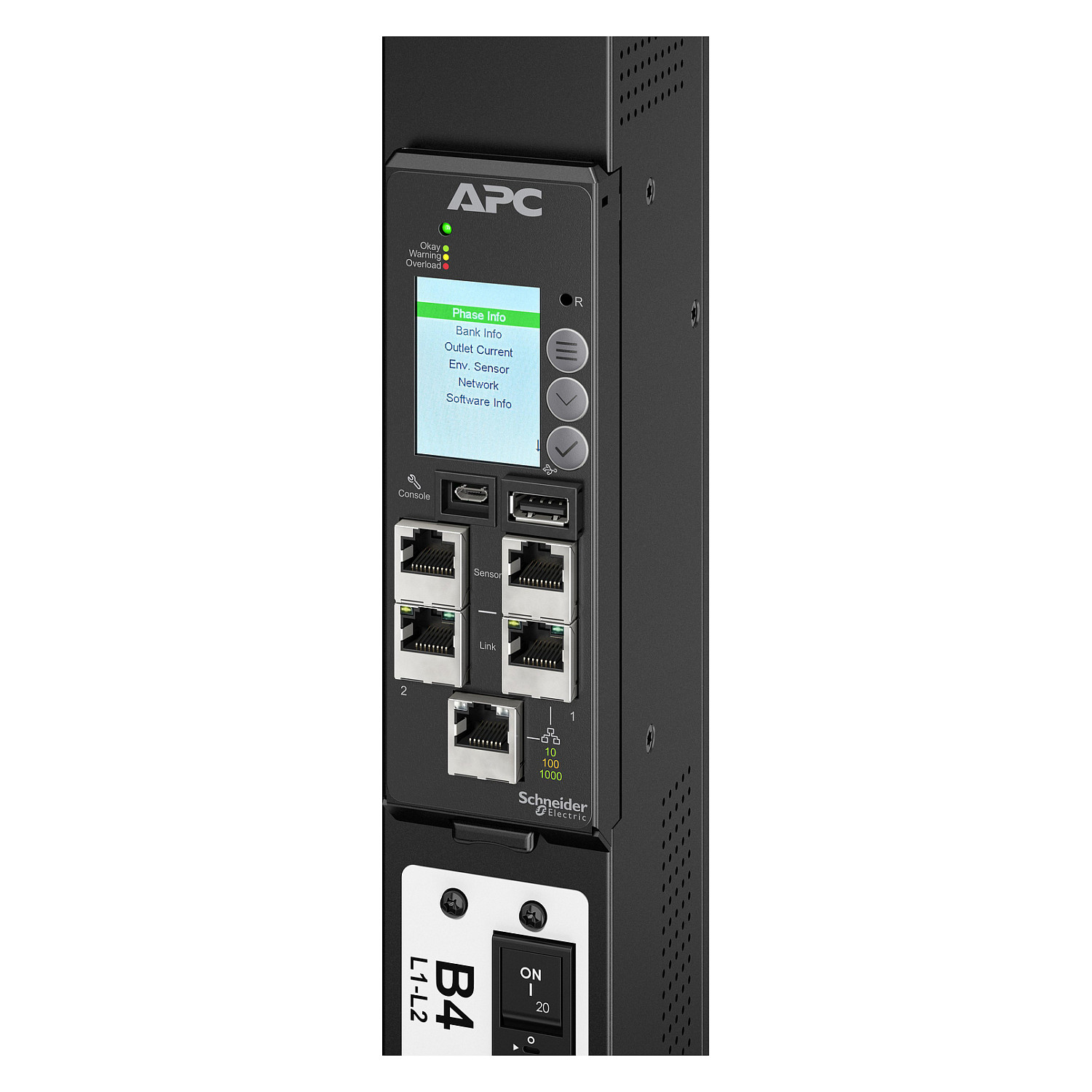 PDU APC NetShelter Advanced Gen 2 APDU11250ME, Metered, 3-Fazor, 11.5 kW, 415 V, 21 Priza Kombinuese C13/C15/C19/C21, 21 Priza C13/C15, 0U – Zezë 2