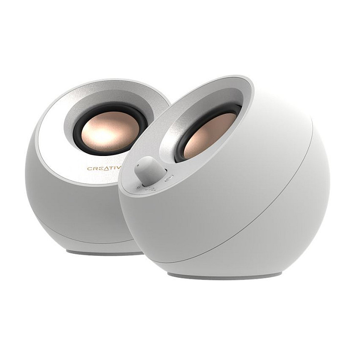 Altoparlantë Creative Labs Pebble V3, 2.0, 8W RMS, Bluetooth 5.0, USB-C, AUX - Bardhë 2
