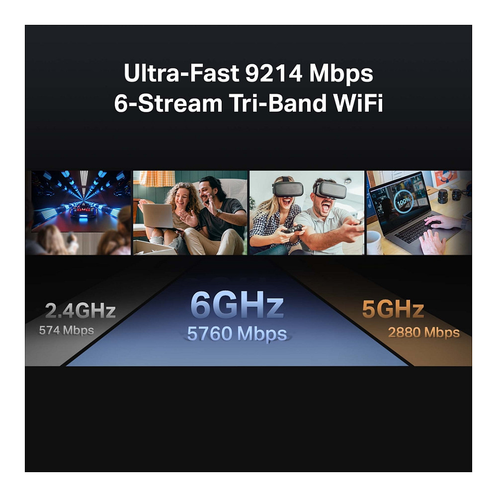 TP-Link Archer BE550 Wi-Fi 7 BE9300 Tri-Band deri 9214Mbps, 6GHz, 5× 2.5Gbps, MLO, 320MHz, 4K-QAM, EasyMesh dhe USB 3.0. 6