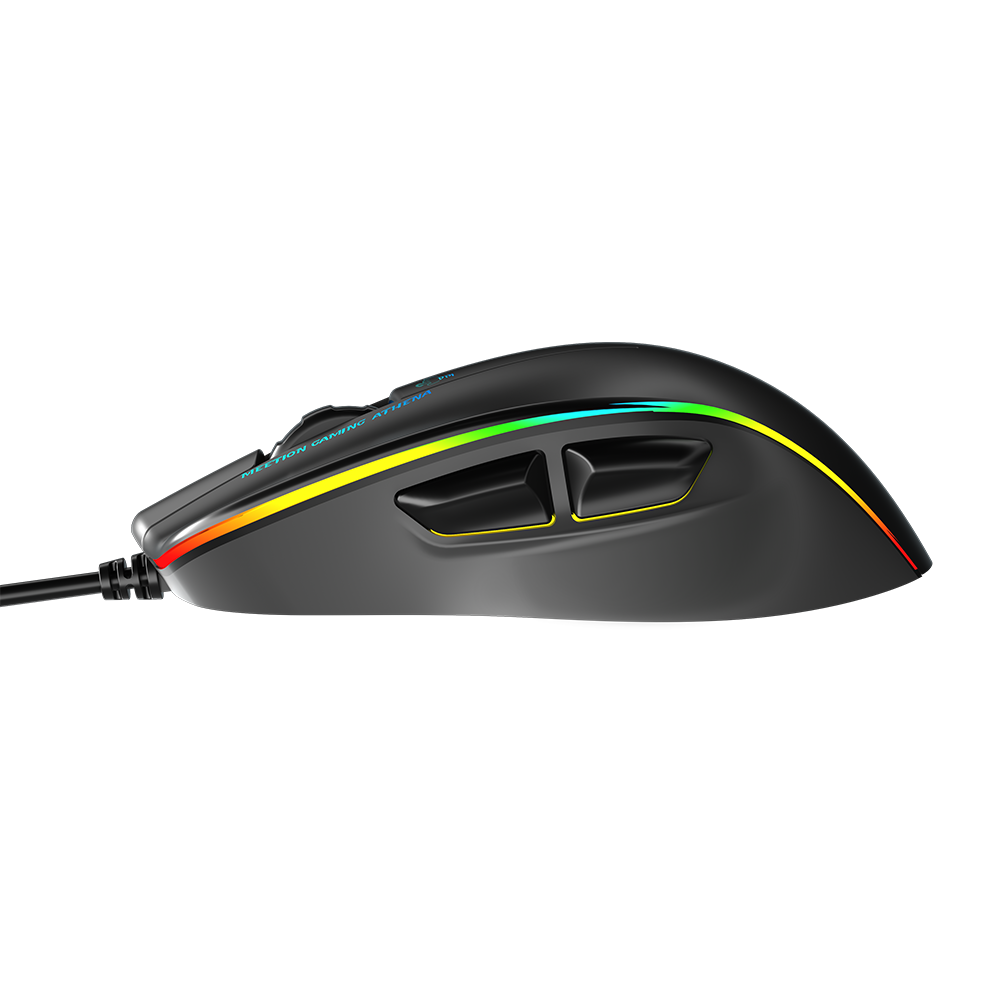 Maus Gaming Meetion GM23 2023 / Butona 5+1 / 12800CPI / Max.7000 fps / RGB / USB / e Zezë dhe Gri 5