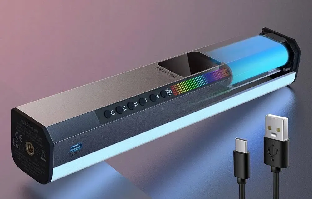 Dritë e Mençur Neewer RGB1, RGB, 10W, 800Lux, 3200-5600K, CRI 98+, 25cm, Magnetike - Zezë 3