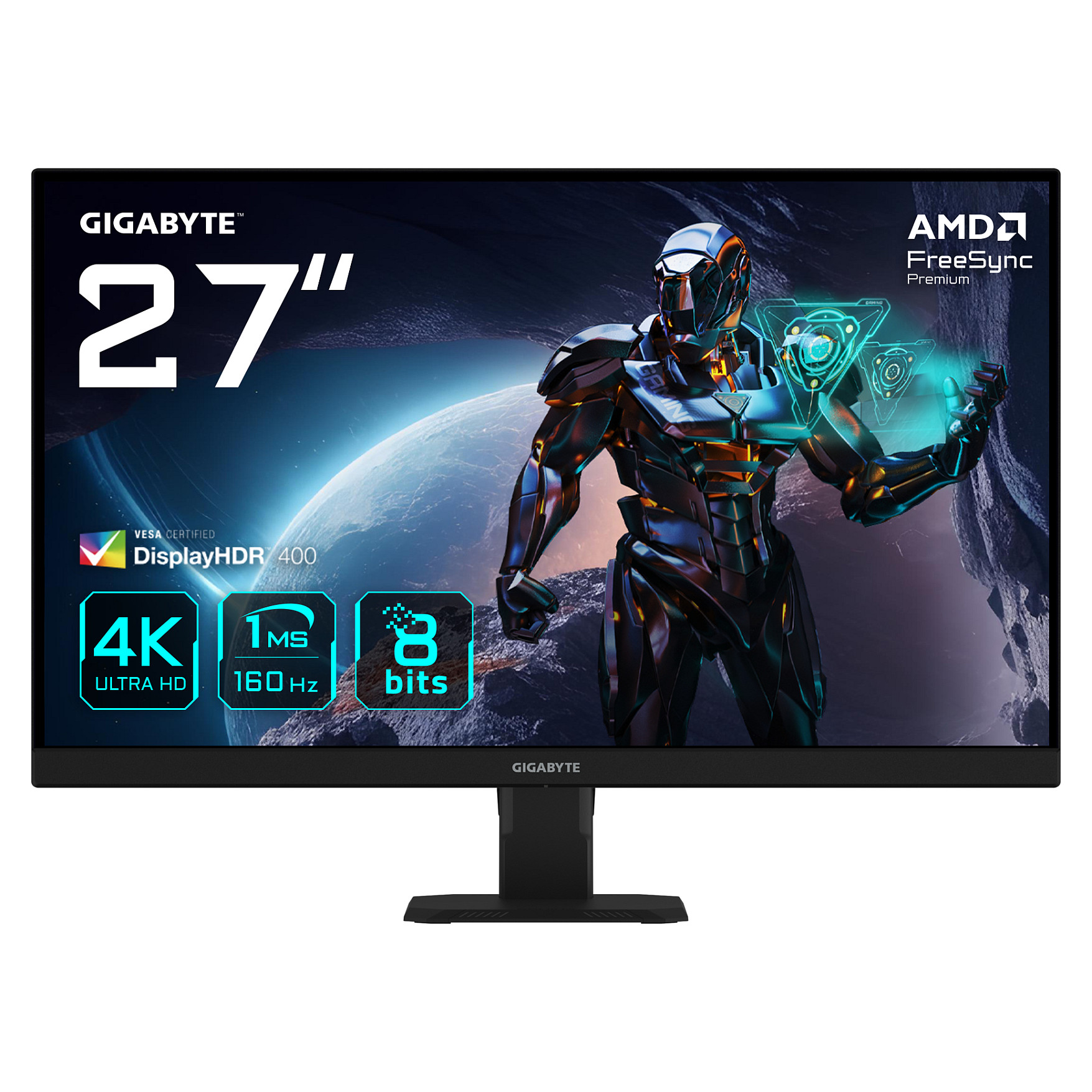 Monitor Gaming GIGABYTE GS27U EK / 27" 4K Ultra HD IPS 160Hz 1 ms / HDMI, DP / e zezë
