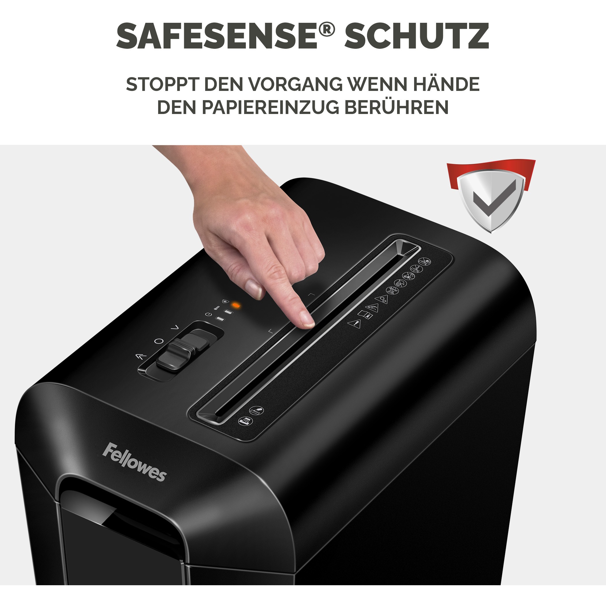 Shredder Fellowes Powershred LX65, Cross-Cut, P-4, 10 fletë, 4 × 40mm, 22L, SafeSense - Zezë 4
