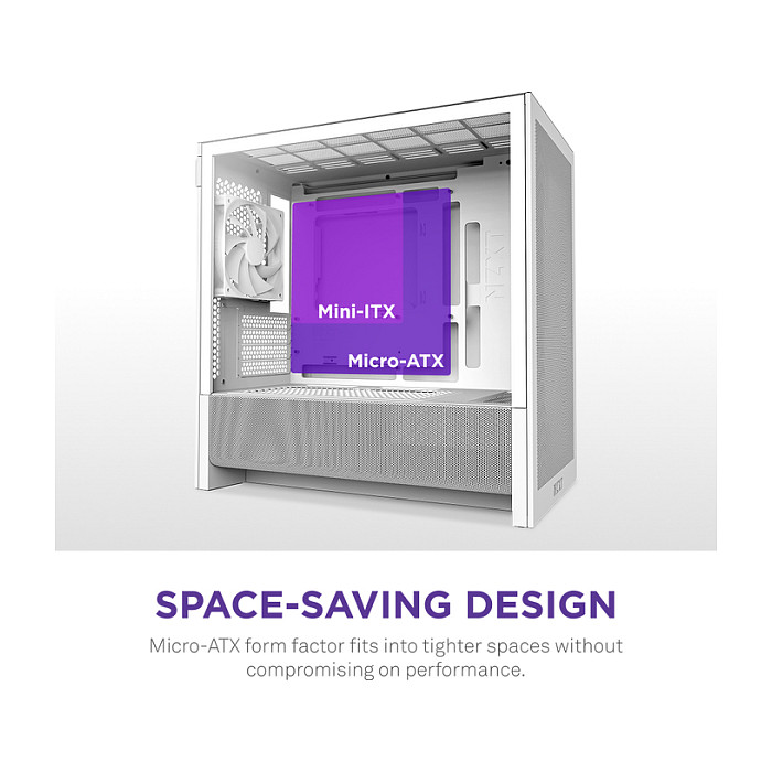 Kasë NZXT H3 Flow CC-H31FW-01 -Bardhë thumbnail 3