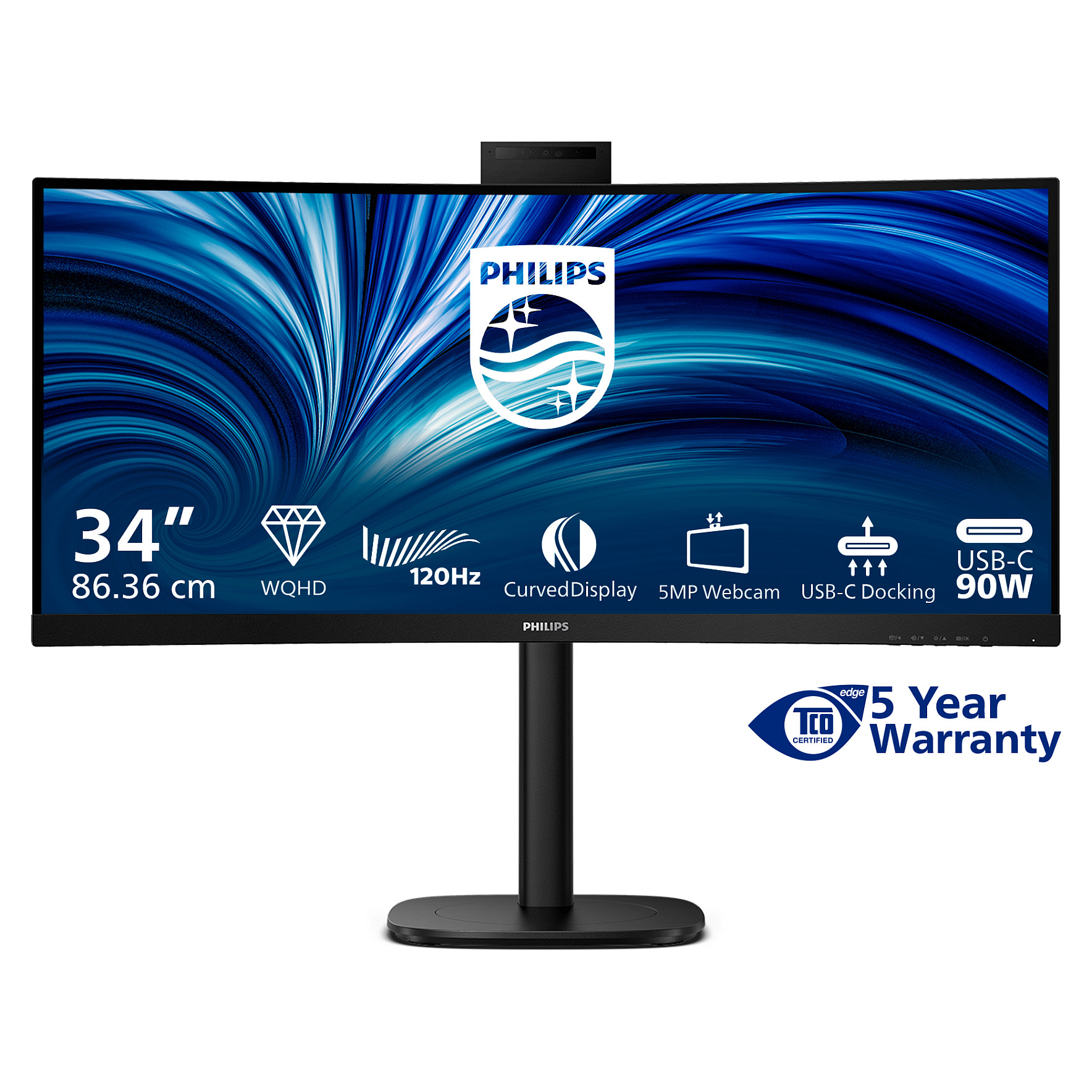 Monitor Philips 34B2U3600CH / 34" / Wide Quad HD VA LCD / 120 Hz / 4ms / USB-C + HDMI + DP / Curved - Zezë thumbnail 4