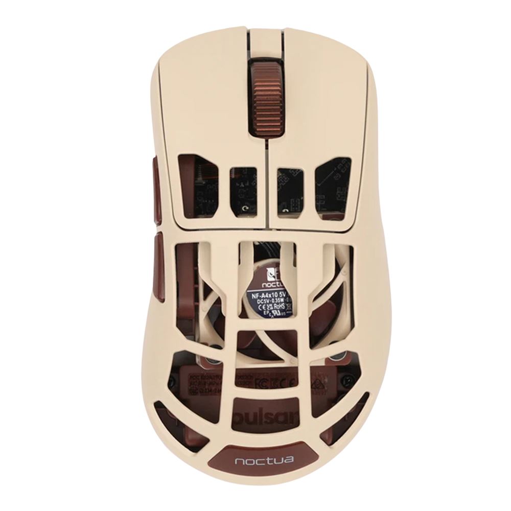 Maus gaming Pulsar Feinmann F01 Noctua Edition, 42000 DPI, 8K, ventilator i integruar -Kafe