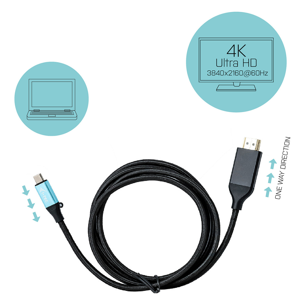 Kabllo I-TEC USB-C TO HDMI / 150 cm – Zezë thumbnail 4