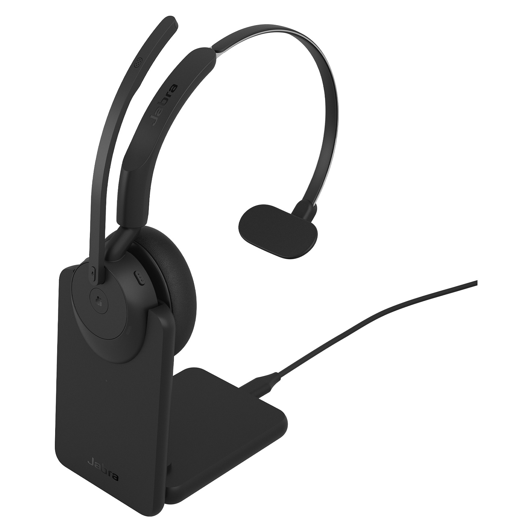 Kufje pa kabllo Jabra Evolve3 45 MS Mono / Link 390a / USB-A / Microsoft Teams / Charging Stand - Zezë 2