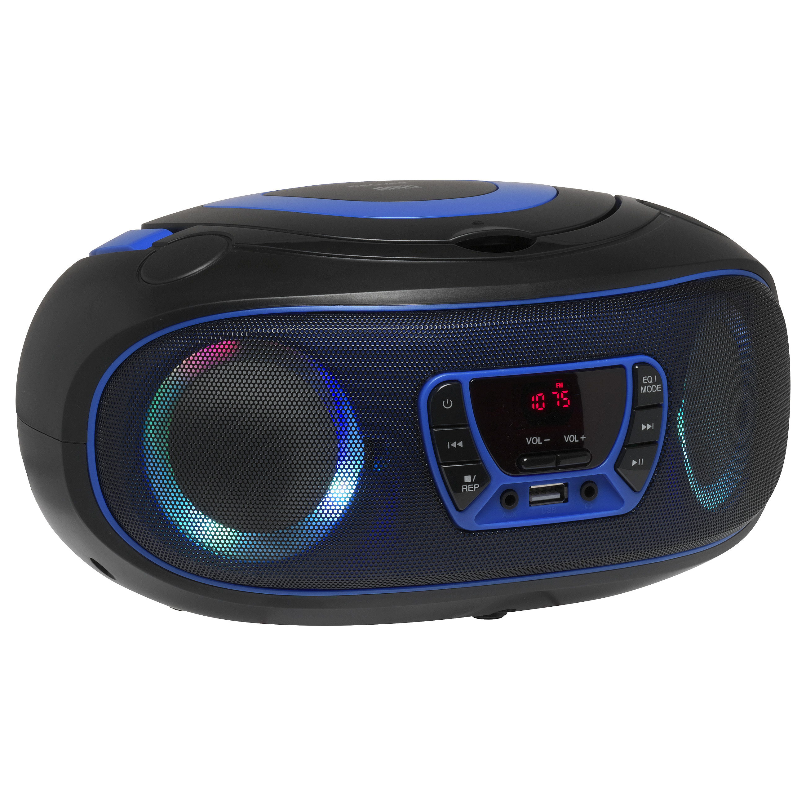 CD Player portativ Denver TCL-212BT, Bluetooth, FM, 4W, Jack 3.5 mm - Zezë dhe Blu 4