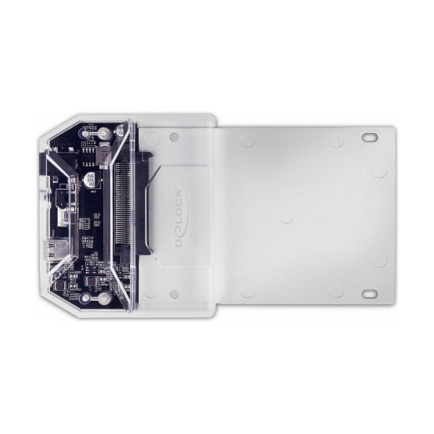 Këllëf për Disqe Delock 63368, SSD U.2 SFF-8639, USB-C 3.2 Gen 2, 10Gbps - Hiri/Transparente thumbnail 3
