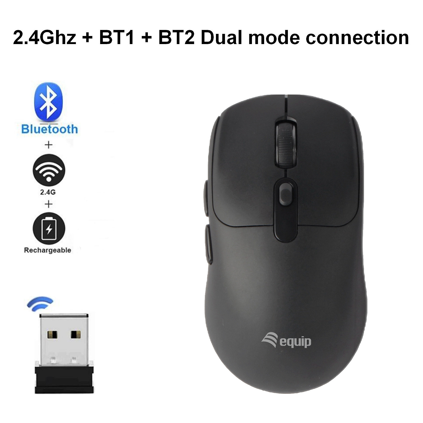 Maus pa kabllo Equip Compact Dual Mode / 6Buttons / Left+Right Hand / Zezë thumbnail 4