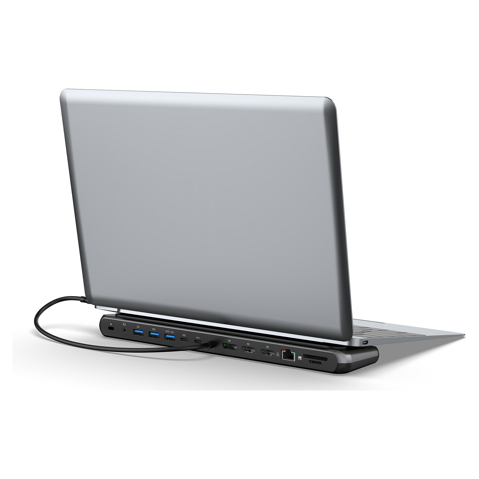 Docking USB-C->HDMI,DP,USBA,USBC,RJ45,PD silber thumbnail 2