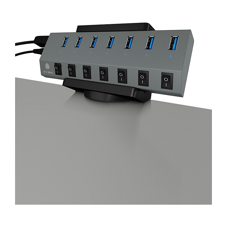 ICY BOX Table Mount for HUB & Power Strips – Black thumbnail 5