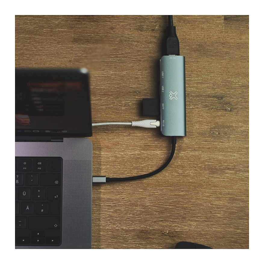 Hub USB-C XtremeMac XWH-HUB6-13, 6-port, HDMI 4K, USB-A 3.0, USB-A 2.0, SD/microSD, USB-C PD - Hiri 3