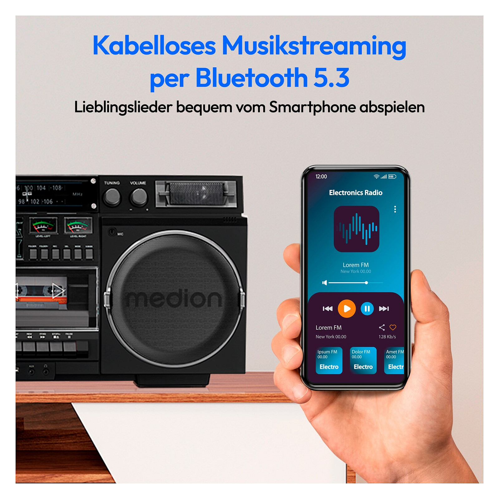Altoparlant Medion LIFE P66538, 20W RMS, Bluetooth 5.3, DAB+, FM, CD, USB, microSD - Zezë 10