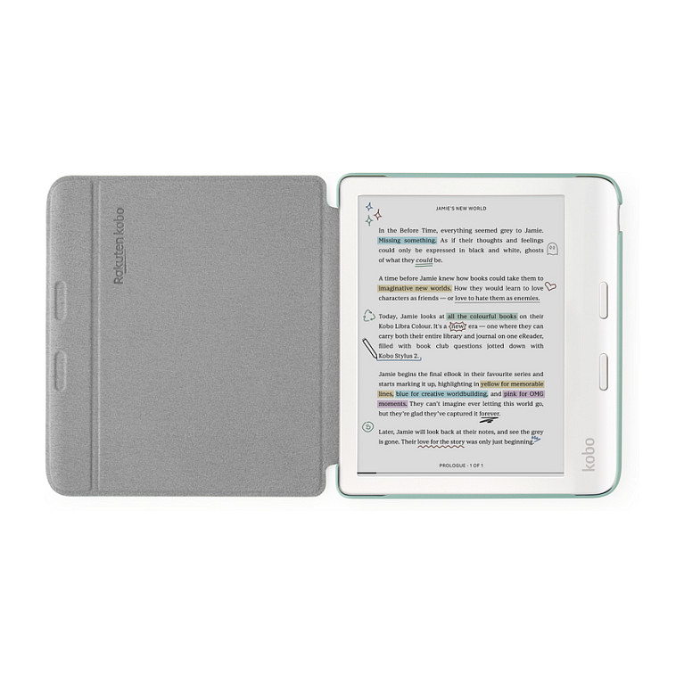 Case për E-book Rakuten Kobo Basic SleepCover, Libra Colour, 7", Funksion Auto Sleep – Gjelbër 3