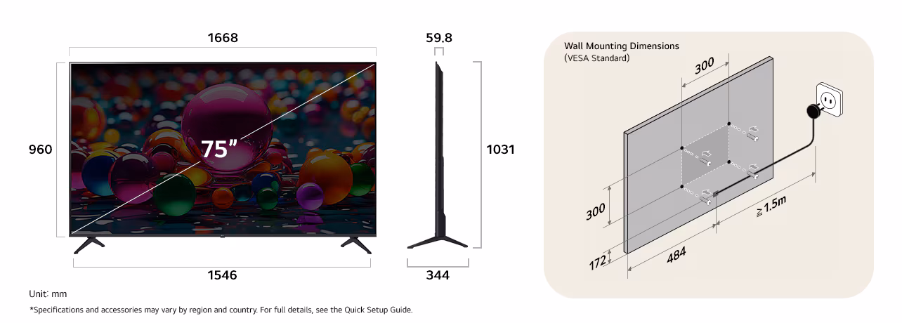 Smart TV 2025 LG 75UA75006LA / 75" 4K UHD LED / AI / 60Hz / HDR10 / HLG / webOS 25 - e zezë 2