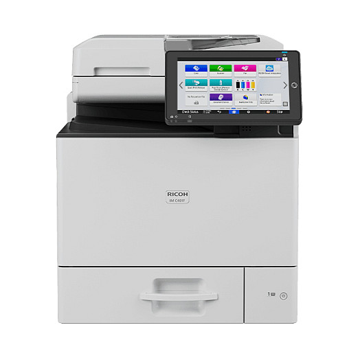 Printer Multifunksional Ricoh IM C401F, Laser me Ngjyra, A4, 1200 × 1200 dpi, 43 ppm, Duplex, 6 GB, SSD 256 GB, SPDF 50-fletësh, Ekran me Prekje 10.1", Wi-Fi, Ethernet - Bardhë