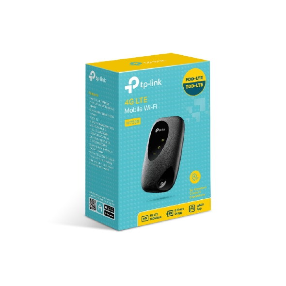 TP-Link M7200 4G LTE Mobile WiFi Router – SIM Card, 150Mbps LTE, 300Mbps WiFi, Bateri 2000mAh, Portable, i zi 2